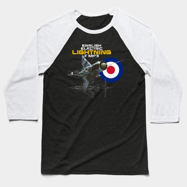 British English Electric Lightning F Mk 3 (dark) Baseball T-Shirt by NorthAngle